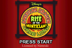 American Dragon Jake Long Rise of the Huntsclan title screen for GameBoy Advance